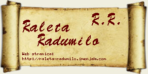 Raleta Radumilo vizit kartica